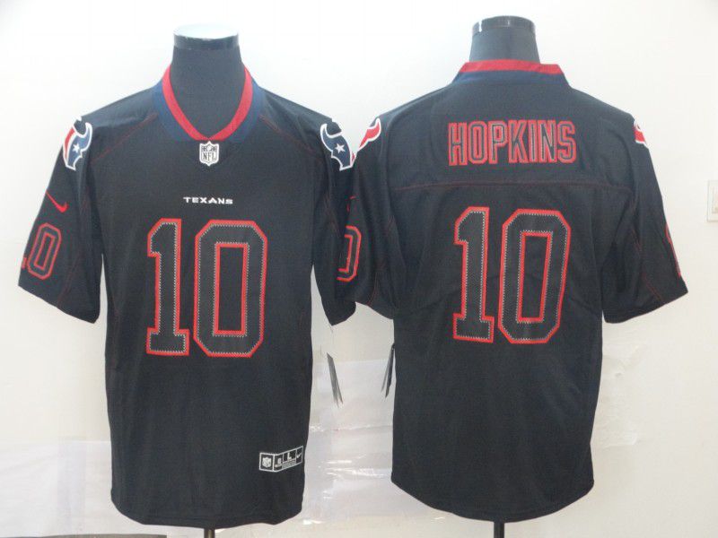 Men Houston Texans #10 Hopkins Nike Lights Out Black Color Rush Limited Jersey->houston texans->NFL Jersey